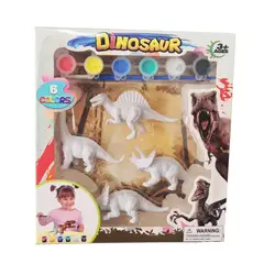 DAYOSHOP - Juguete Dinosaurios Jurassic Pack X 4 Para Pintar Didáctico