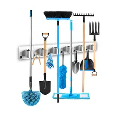 ENERGY PLUS - Organizador de escobas traperos Porta escobas y colgador X6