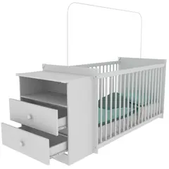 AKIVOY - Comoda Cuna con Colchon My Baby Color Blanco_.