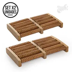 STYLE STARS - Kit X 2 Rodillo Masajeador pies doble en madera maderoterapia