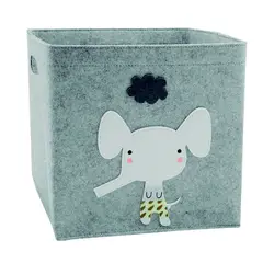 ENFANT'ASY - Caja Cesta Organizar Almacenar Plegable En Fieltro Elefante Blanco