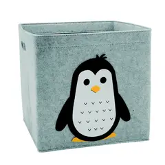 ENFANT'ASY - Caja Cesta Organizar Almacenar Juguetes Plegable En Fieltro Pingüino