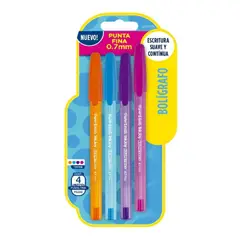 PAPER MATE - Set de Bolígrafos De Colores Kilométrico X4