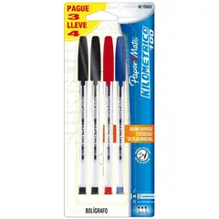 PAPER MATE - Set de Bolígrafos De Colores Kilométrico X4