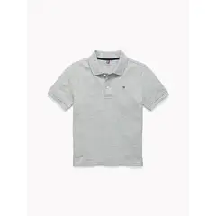 TOMMY HILFIGER - Polo En Piqué De Algodón Niño Gris