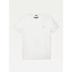 TOMMY HILFIGER - Camiseta Niño De Pico Y Algodón Orgánico Blanco