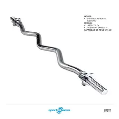 SPORT FITNESS - Barra En Z Para Pesas 12Mx25Cm Sport