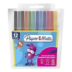 PAPER MATE - Marcador Permanente Unipunta Delgados X12