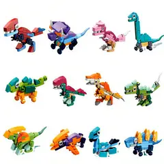 DAYOSHOP - Dinosaurio Figura Armable Pack X 12 Dinosaurios Didactico