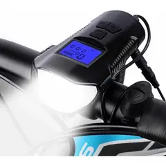 GENERICO - Luz Pito Bicicleta Recargable Odometro Velocímetro 3 En 1