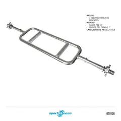 SPORT FITNESS - Barra Romana Para Pesas Tipo Ribwork Sport
