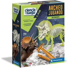 CLEMENTONI - Juguete Fósil De Esqueleto Dinosaurio Triceratops Niños