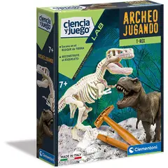 CLEMENTONI - Juguete Fósil De Dinosaurio TRex Niño Brilla En La Oscuridad