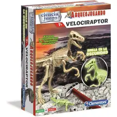 CLEMENTONI - Juguete Fósil De Esqueleto Dinosaurio Velociraptor Niños