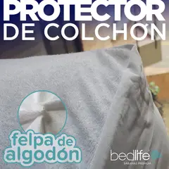 BEDLIFE - Protector de colchón felpa de algodón king