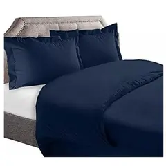 BEDLIFE - Edredón azul oscuro para cama QUEEN 1.800 hilos