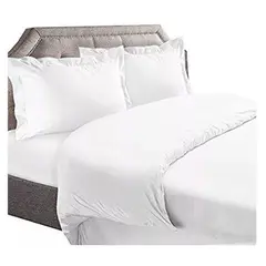 BEDLIFE - Edredón blanco para cama QUEEN 1.800 hilos