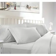 BEDLIFE - Juego De Sábanas Queen Blanca 1.800 Hilos
