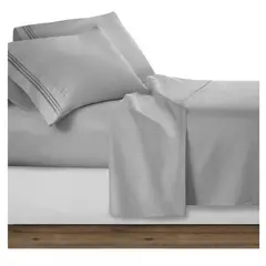 BEDLIFE - Juego De Sábanas King Gris Claro 1800 Hilos