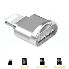 SISDATA - Adaptador lector tarjetas Microsd para iPhone iPad Flash Drive Tf