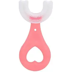 GRUPO B - Cepillo dientes silicona niños 2-6 años forma u cerdas suaves azul y rosa