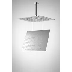 GENERICO - Ducha, Regadera Cuadrada Metálica, 40 Cm Con Tubo De Techo