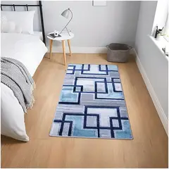 MITAPETE COM - Alfombra Tapete Pie de Cama Turquia Azul 60 X 110cms