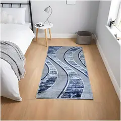 MITAPETE COM - Alfombra Tapete Pie de Cama Turquia Azul 60 X 110cms