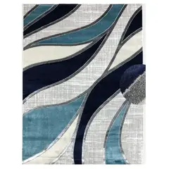 MITAPETE COM - Alfombra Tapete Pie de Cama Turquia Azul 60 X 110cms