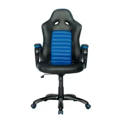 ZER - Silla gamer base nylon espaldar y asiento en cuero sintetico azul