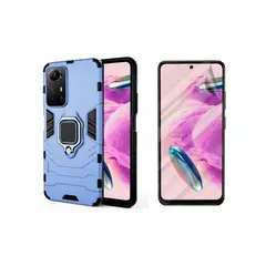 GENERICO - Funda con anillo Compatible con Xiaomi Redmi Note 12s Azul y Hidrogel