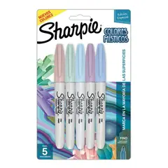 SHARPIE - Marcadores Permanente Punta Fina Mistic X5 Colores