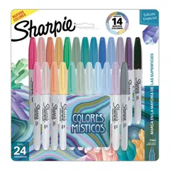 SHARPIE - Marcadores Permanente Rotuladores Punta Fina X24