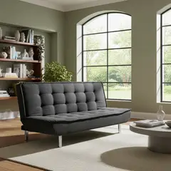 SOFA MARKET - Sofa Cama Lotto 3 Puestos Tela Negro