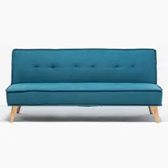 SOFA MARKET - Sofa Cama Chic 3 Puestos Tela Azul