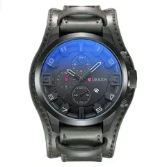 CURREN - RELOJ 8225 CUERO NEGRO CLASICO