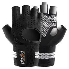 PBOLD - Guantes Para Gimnasio Fitness Pesas Con Muñequeras S