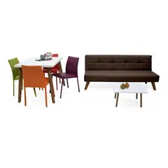 ROCA - Sala Nebraska Chocolate con Set de Comedor Ginebra 4P