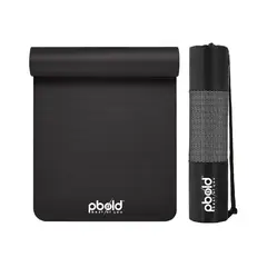 PBOLD - Colchoneta Yoga Pilates Tapete Ejercicios Enrollable Negro