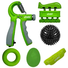 PBOLD - Kit Handgrip Ejercitador Terapia Ejercicio Recuperacion Mano Verde