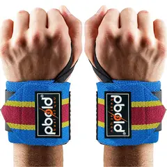 PBOLD - Par Muñequera Strap Pesas Mancuerna Barras Gimnasio Gym Azul