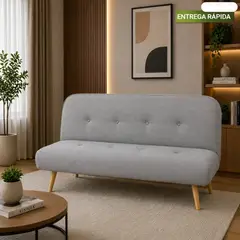 SOFA MARKET - Sofa Cama Nordik 3 Puestos Tela Gris 180x100
