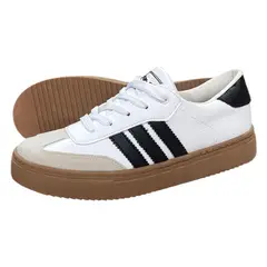 XIAN SHOES - Bolichero cordones blaco lineas negras unisex V3