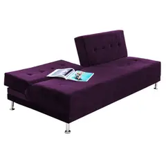 SOFA MARKET - Sofa Cama Dual 3 Puestos Tela Morado
