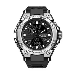 SANDA - RELOJ HOMBRE NEGRO PLATEADO 739
