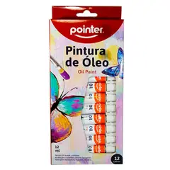 POINTER - Pintura Al Óleo, Caja X 12 Tubos De 12 Ml