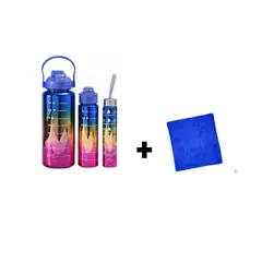 GENERICO - Botilitos Termo Motivacional X 3 Und Metalizado Mas Toalla Facial