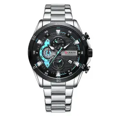 CURREN - RELOJ 8402 PLATEADO CELESTE FOCUS