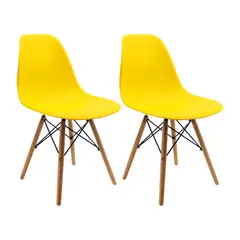 BOXBIT - Kit x 2 Sillas DKR Tipo Eames PREMIUM Amarillas