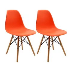 BOXBIT - Kit x 2 Sillas DKR Tipo Eames PREMIUM Naranjadas